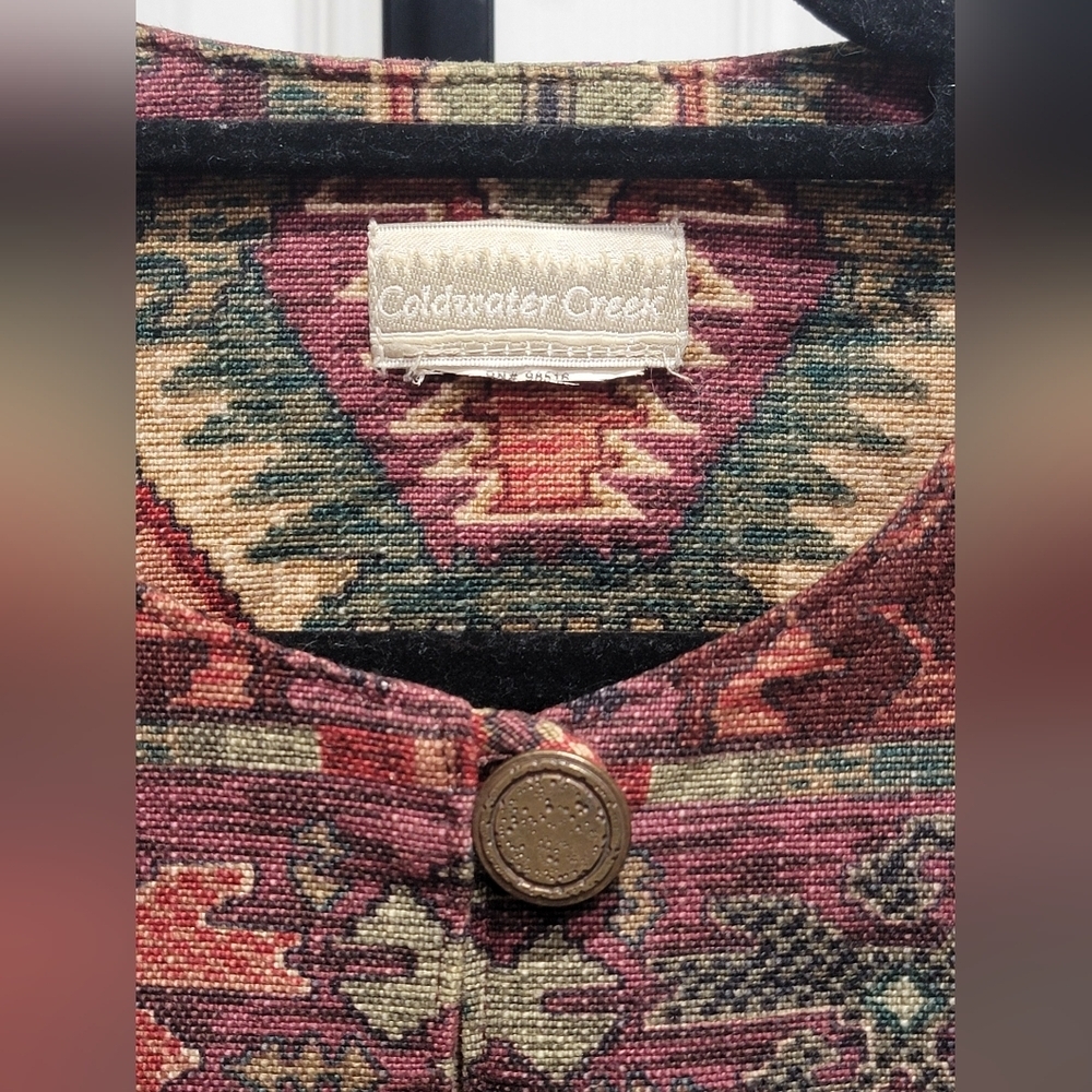 Coldwater Creek Vintage 90s Native American Southwestern Design Crop Jacket - Picture 3 of 6